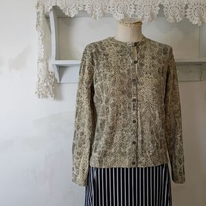 Liz Claiborne Beige and Black Cardigan